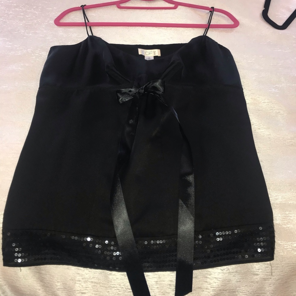 Black silk and sequin camisole